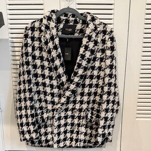 Maje Monochrome Houndstooth Blazer NWT